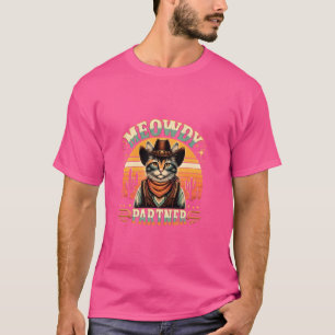Camiseta Meowdy Partner Cat Funny Howdy Meme Wild West Cowb