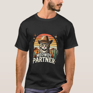 Camiseta Meowdy Partner Cat Funny Howdy Meme Wild West Cowb