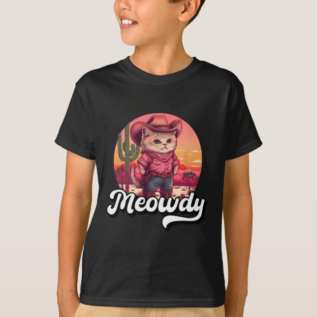 Camiseta Meowdy Texas Cat Meme Country Music Cowgirl Cute C (Frente)