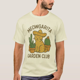 Camiseta Meowgarita Garden Club - Cat & Cactus Tee