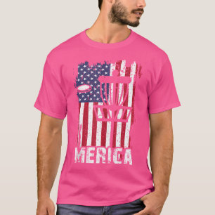 Camiseta Meowica 4 De Julho Disco Golf Us Flag Patriotic Go