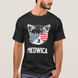Camiseta Meowica 4 de julho Gatinho pawtriótica Merica Cat