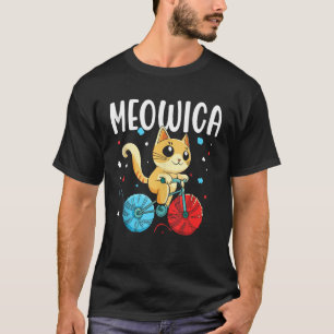 Camiseta Meowica América EUA 4 De Julho Independência Patri