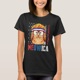 Camiseta Meowica Americat 4 De Julho Bandeira Americana Ban