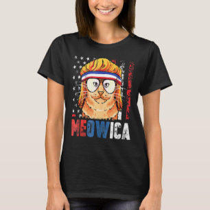 Camiseta Meowica Americat 4 De Julho Bandeira Americana Ban