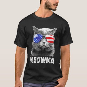 Camiseta Meowica Cat 4 De Julho Merica Men Women Usa Americ