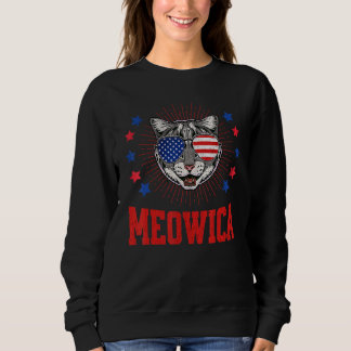 Camiseta Meowica Cat Americat Merica Usa Flag Sunglass 4t