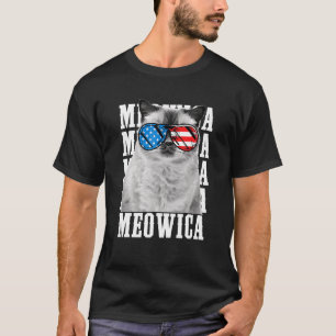 Camiseta Meowica Cat Eagle American Símbolo Usa Patriótico 