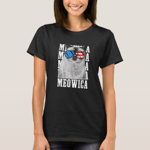 Camiseta Meowica Cat Eagle American Símbolo Usa Patriótico