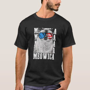 Camiseta Meowica Cat Eagle American Símbolo Usa Patriótico 