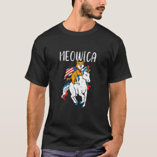 Camiseta Meowica Cat Unicorn 4 De Julho Patriótico Toddler