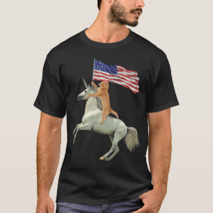 Camiseta Meowica Unicorn Cat Funny 4º de julho