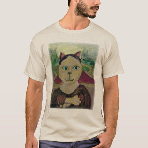 Camiseta Meowna Mona Lisa Divertida Cat Pintura Clássica
