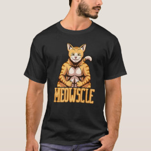 Camiseta Meowscle Gato Animal Forte Pesos Halteres