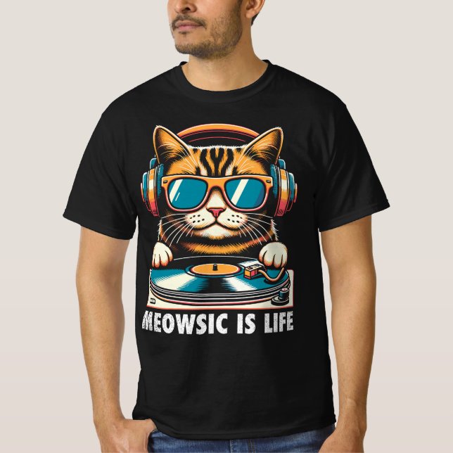 Camiseta Meowsic É Vida (Frente)