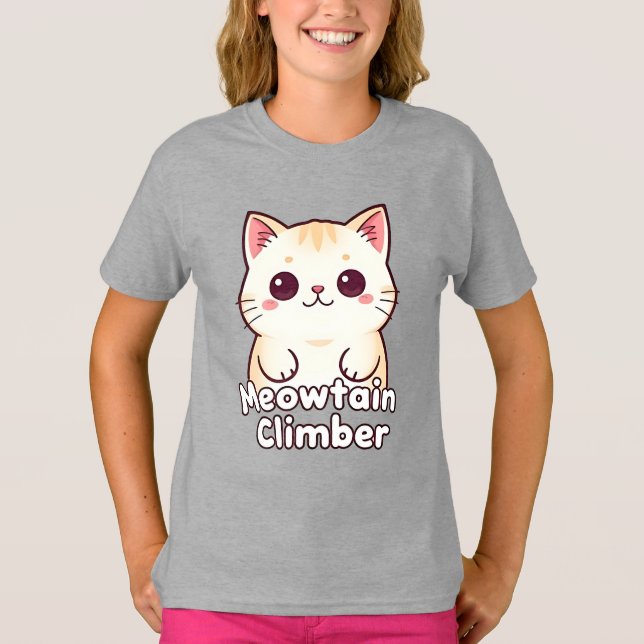 Camiseta Meowtain Climber - Gato bonito (Frente)