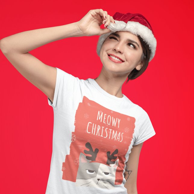 CAMISETA MEOWWCHRISTMAS GAROTAS CUTAS SENHORAS NATAL (Criador carregado)
