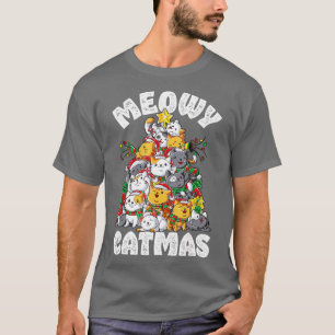 Camiseta Meowy Catmas Árvore de Natal Xmas Meninas Fu