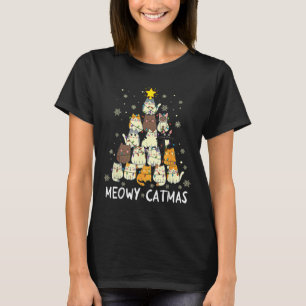 Camiseta Meowy Catmas Árvore de Natal Xmas Meninas Fu