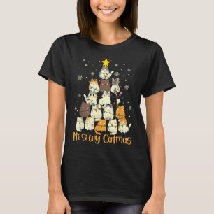 Camiseta Meowy Catmas Árvore de Natal Xmas Meninas Fu