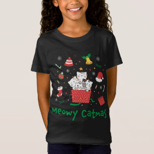 Camiseta Meowy Catmas Bonito Gatinhos de tomilho de Natal X