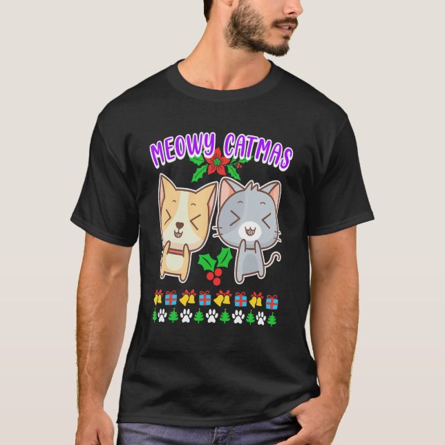 Camiseta Meowy Catmas cat owner kitten cat (Frente)