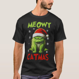 Camiseta Meowy Catmas Engraçado Presentes de Natal para Gat