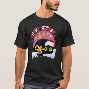 Camiseta Meowy Catmas Feliz Catmas Black Cat Xma Natal