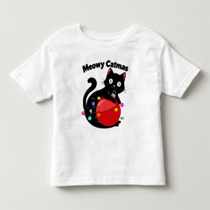 Camiseta Meowy Catmas - Gato com enfeite de Natal