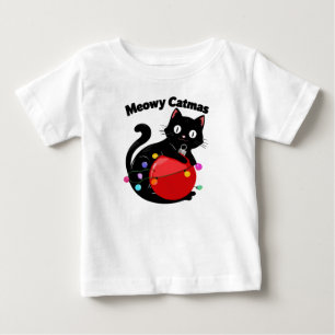 Camiseta Meowy Catmas - Gato com enfeite de Natal