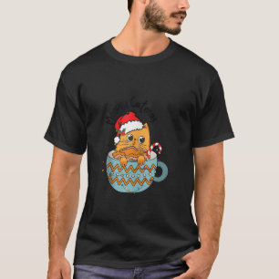 Camiseta Meowy Catmas Gato de Natal Luzes de Mug Engraçadas