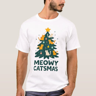 Camiseta Meowy Catmas Gato Natal Árvore de Natal Xmas Diver