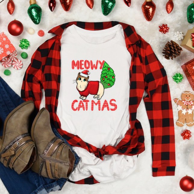 Camiseta Meowy Catmas Natal (Criador carregado)