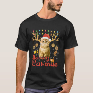 Camiseta Meowy Catmas Natal Engraçado Papais noeis de Natal