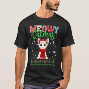 Camiseta Meowy Catmas Natal Gato Papai Noel Cachecol Feio