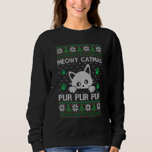 Camiseta Meowy Catmas Pur Pur Pur Cat Xmas Tree Ugly Cristo