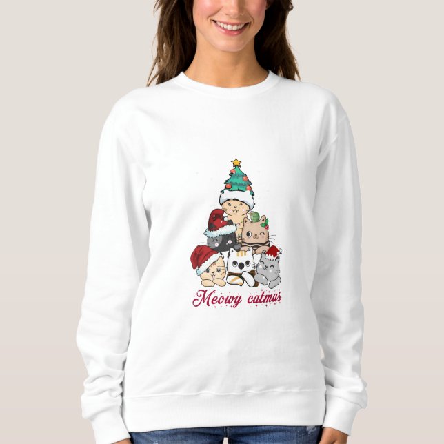 Camiseta Meowy Catmas Tree (Frente)