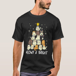 Camiseta Meowy Cats Árvore de Natal Engraçado Pajama Xmas