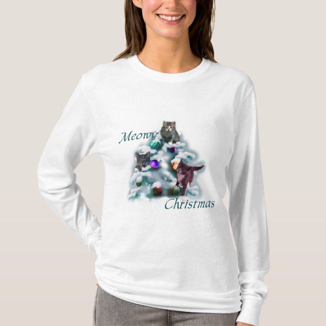 Camiseta Meowy Christmas (Frente)