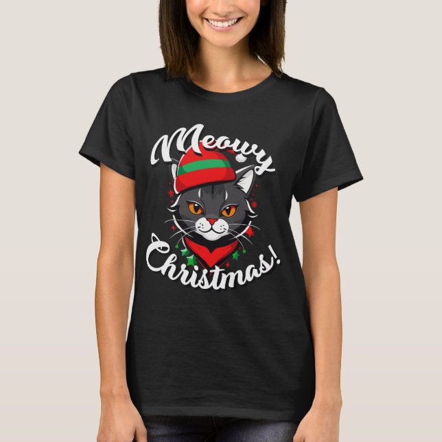 Camiseta Meowy Christmas (Frente)