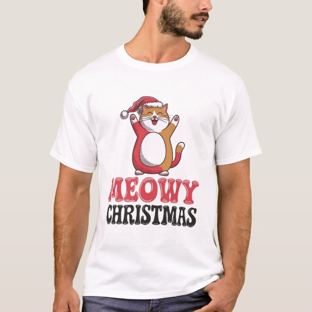 Camiseta Meowy Christmas (Frente)