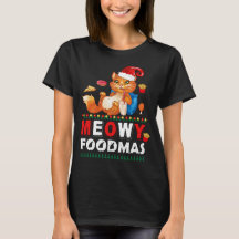 Meowy Foodmas Engraçado Camisa-Gato | Feriado Cute