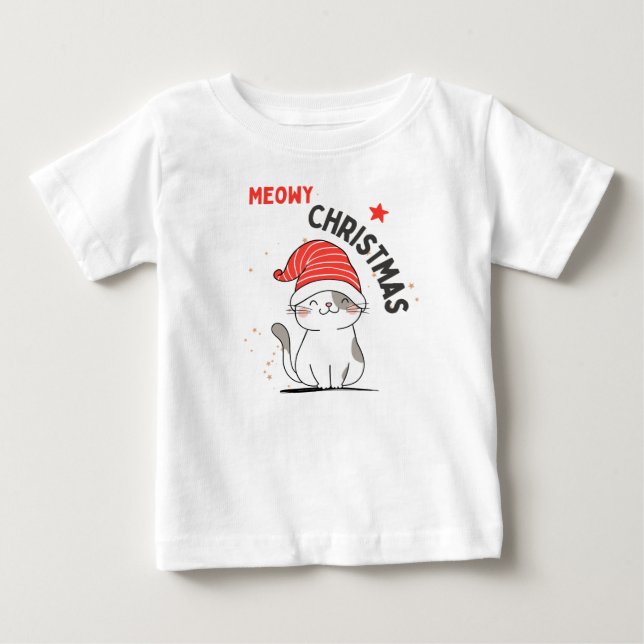 Camiseta Meowy natal (Frente)