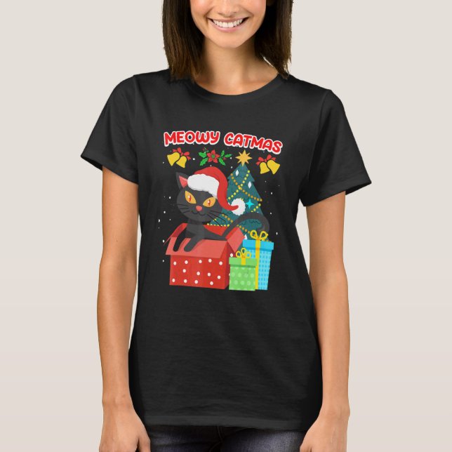 Camiseta Meowy Natal do Gato (Frente)