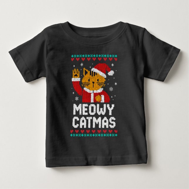 Camiseta Meowy Natal Felino (Frente)