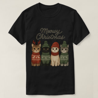 Camiseta Meowy Natal Gatinhos Fofos | Férias Aconc