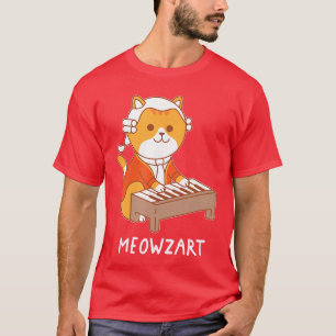 Camiseta Meowzart Gato Trocadilho Música Clássica Piano Div