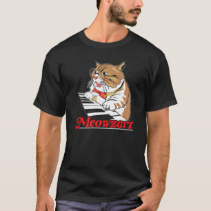 Camiseta Meowzart Piano Cat Instrumento Musical Pia