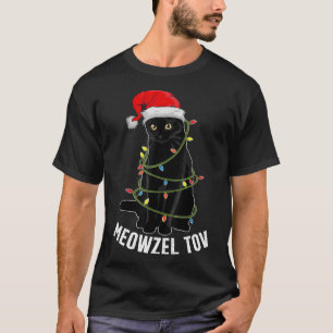 Camiseta Meowzel Tov Black Cat Hanukkah Vozes De Natal Ca