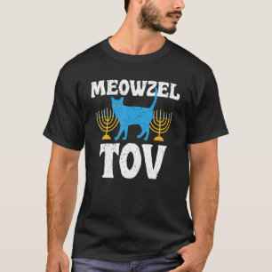 Camiseta Meowzel Tov Chanukah Dono de Gato Judaico Hanukkah